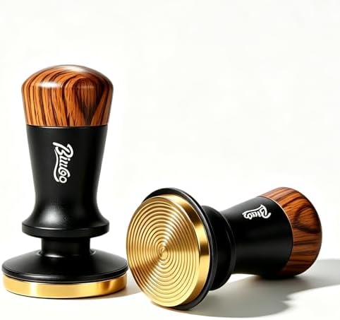 Bincoo 58mm Espresso Tamper Spring Loaded Espresso Press,Calibrated Consistent Pressure Coffee Tamper with Wood Handle, Professional Barista Tool for Espresso Machine, Coffee Tamper (black) - Image 2