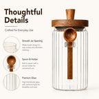 ANSQU 2 Pack Glass Jars with Spoons, 34oz Airtight Coffee Bean Containers - Image 4