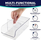 ELTOW 6-Pack Snack Organizer, 3-Compartment Plastic Bins with Removable Dividers, Chip & Food Storage for Pantry, Spices, Fridge, and Cabinet - Image 4