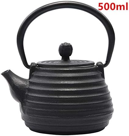 Cast Iron Tea Pot Set Japanese teapot tetsubin Kettle Drink Kungfu Tools Stainless Steel Sieve Ellipse Tea Kettle 500ml-As Shown (Stainless Steel) - Image 2