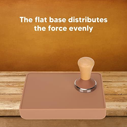 Aramox Coffee Tamping Mat with Coffee Tamper Silicone and Beech Wood Tamping Pad Set 8.5 X 6.0 X 1.5 in Thick Corner Edge Flat Base for Home Office Cafe Use (51mm / 2.01in Tamper) - Image 5