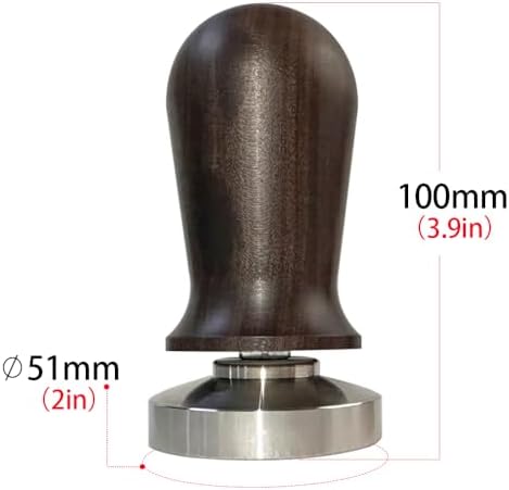 51mm Coffee Tamper – Professional Barista Accessories, Stainless Steel Base, Ergonomic Walnut Wood Handle, Calibrated Spring-Loaded Design for Espresso Lovers(Coffee Tamper, 51mm) - Image 3
