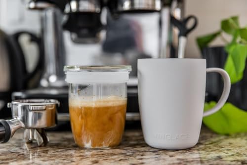Vinglacé Stainless Steel Coffee Mug- Insulated Hot and Cold Beverage Cup with Glass Insert and Lid, 12 oz, Stone - Image 6