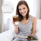 18 oz Round Bottom Clear Plastic Cups with Strawless Sip Lids, 100 Pack - Image 5
