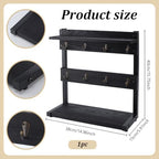 PH PandaHall Rustic Mug Holder Stand 2 Tier Wood Countertop Rack Black Coffee Cup Organizer Shelf Holds 8 Mugs for Kitchen Coffee Bar Home Dining Room Decoration, 14.9x14x15.7 inch - Image 2