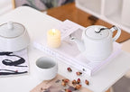 Rural Style Ceramic Teapot with Stainless Steel Infuser 16 OZ White - Image 5