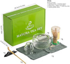 Matcha Whisk Set 7Pcs Matcha Bowl and Whisk Set Bamboo Matcha Whisk with Whisk Holder, Glass Bowl, Tea Scoop, Sifter, Teacloth, Tea Ceremony Set Tea Ceremony Set Matcha Set for Machat Tea Making Kit - Image 5