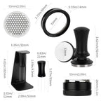 Watchget 5 PCS 53mm Espresso Accessories Kit - Constant Pressure Tamper, Adjustable 3-Blade Distributor, Honeycomb Puck Screen, Magnetic WDT Tool with Stand & Magnetic Dosing Funnel - Image 2