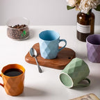 11 Ounce Porcelain Mugs, Set of 6, Tea and Cocoa Mug Set, Blue, Matte - Image 4