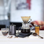 SOTECH Pour Over Coffee Maker Set, Coffee Kettle Scale, Pour Over Coffee Dripper, Bean Grinder, Glass Server, Drip Cup, Filter Paper, All in 1, Traveling Camping Hiking - Image 4
