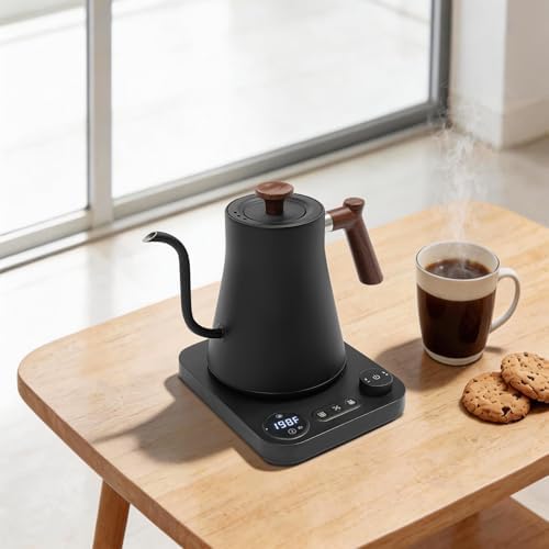 0.9L Gooseneck Electric Kettle, 1200W Electric Tea Kettle with LED Display, ±1℉ Precision Temperature Control and 1-24H Keep Warm Function, Stainless Steel Hot Water Boiler for Coffee Tea - Image 6