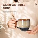theterra Ceramic Coffee Mugs Set of 6, 12 oz Coffee Cups with Handle - Image 7