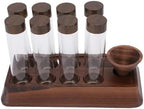 Glass Dosing Coffee Bean Storage Tubes Airtight for Home Shop Bar with Walnut Wooden Stand8pcs for Coffee Bean Enthusiasts - Image 4