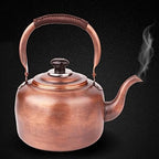 Vintage Copper Tea Kettle for Stovetop, Whistling Teapot with Brass Handle, Induction Gas Stove Compatible - Image 6