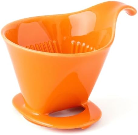 ZERO JAPAN - Bee House Pour Over Coffee Dripper - Ceramic Coffee Maker with Elegant Peek Hole, Drip Cone Brewer Coffee Gifts, Brewing Accessories - Tangerine, Standard Size by ZEROJAPAN