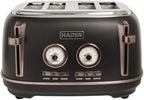 Haden Dorset 4 Slice Wide Slot Stainless Steel Bread Toaster, Black/Pewter by Unknown