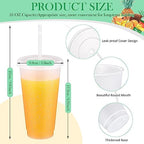 Roshtia 24 Pack Clear Plastic Tumblers with Lid and Straw, 24 Oz - Image 2