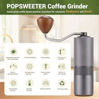 Popsweet C38 Manual Coffee Grinder With Detachable Stainless Steel Tapered Outer Burrs, Grinding 400 pounds Coffee Beans, 36 Manual Adjustable Espresso Grinder, Perfect For Homes, Offices, And Camping - Image 4