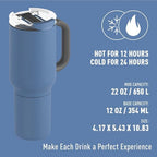ASOBU DUPLEX 2-in-1 Travel Mug and Beer Can Holder Enjoy hot and cold drinks simultaneously -22 oz Hot Coffee or Tea Tumbler with Attached 12 oz Cold Can Holder for Beer or Soda, Slate Gray - Image 2