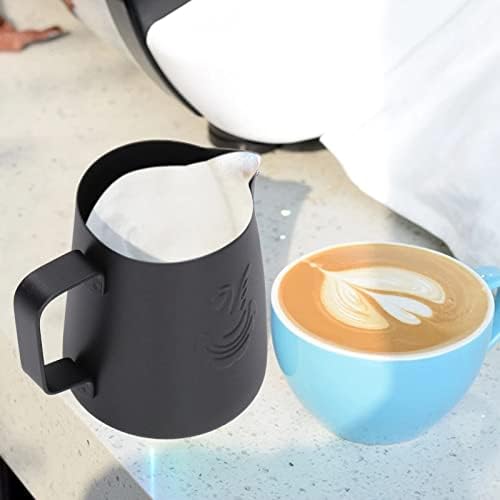 420ml 304 Stainless Steel Milk Frothing Pitcher with Handle, Frother Cup with Eagle Beak Spout, Latte Cup for Milk Coffee Tea (Black) - Image 5