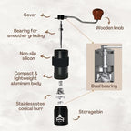 Tajir Premium Manual Coffee Grinder with Stainless Steel Conical Burr and Aluminum body, and Adjustable Settings for Pour Over | French Press | Espresso | Cold Brew, great for home use, travel, gifts. - Image 5
