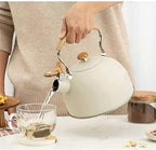 HEAGER Ceramic teapot, Stove Top Kettle, Whistling Kettle, Tea Infuser,Tea Pot, Whistling Tea Kettles Stovetop Stainless Steel Teapot WithWood PatternAnti - Image 4
