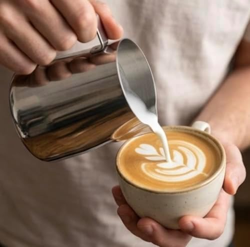 Stainless Steel Milk Frothing Pitcher 33 oz (1000ml), 2-Pack – Premium Mirror Finish Espresso Steaming Cup, Large Metal Coffee Latte Art Jug with Precision Pour Spout for Baristas and Cafes - Image 4