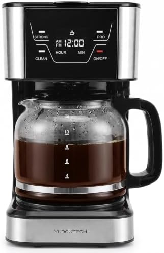 12-Cup Touchscreen Drip Coffee Maker,Programmable coffee machine with Timer by YudouTech