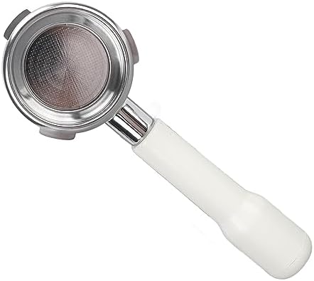 58mm Bottomless Portafilter, 3 Ears Coffee Bottomless Portafilter, Compatible with Barsetto Machine, Stainless Steel Filter Basket (White) by Unknown