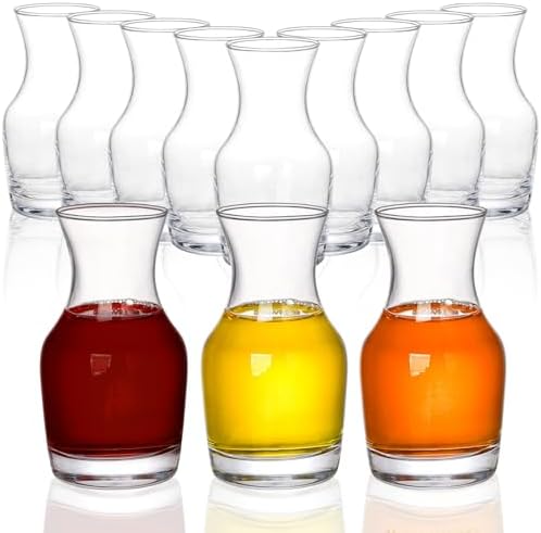 12 Pack Wine Carafe Glass, 6 Oz Single Serving Mini Decanters by Acshio