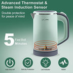WTJMOV Small Electric Kettle Stainless Steel, 0.8L Portable Tea Kettle Auto Shut-off, Low Power Hot Water Kettle for Camping, Travel, Office and More - Image 3