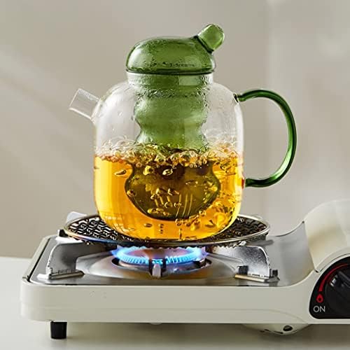 Coffee And Tea Kettle Handmade Glass Teapot With Removable Loose Tea Glass Infuser Blooming Teas 2-in-1 Tea Kettle Applicable Electric Pottery Tea Pot (Color : Transparent) - Image 4