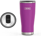 THERMOS Icon Series 24oz Stainless Steel Tumbler with Slide Lock Lid, Leakproof, Fits Cupholder, Dishwasher Safe, Griptec™ Non‑Slip Base, Keeps Drinks Hot 6 Hrs/Cold 22 Hrs, Plum by Thermos