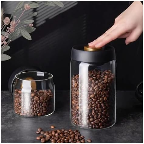 Manual Vacuum Coffee Storage Jar Borosilicate Glass Tea Canister Coffee Bean Sealed Container for Kitchen Use(1800ml) - Image 6