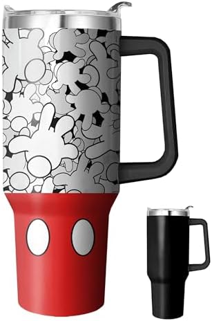 40 Oz Tumbler With Handle and Straw, Reusable Stainless Steel Travel Mug Keeps Drinks Cold & Hot, Leak Proof Insulated Tumbler for Water, Iced Coffee or Iced Tea for Woman Girl by Unknown