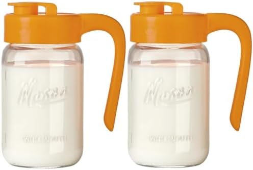 32 oz Glass Pitcher with Lid, 1 Quart Mason Jar Pitcher with Lid Airtight, Breast Milk Storage for Fridge, Ideal for Cold Brew Coffee, Iced Tea, Sun Tea, Juices by spreccio