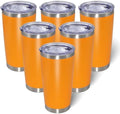 20oz Tumbler with Lid Stainless Steel Tumblers Insulated Mug Orange 6P by AIANJI