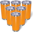 20oz Tumbler with Lid Stainless Steel Tumblers Insulated Mug Orange 6P by AIANJI