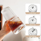 INSETLAN 20 oz Iced Coffee Cups with Lids and Straw, Set of 6 Glass Tumbler - Image 5