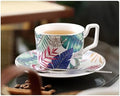 Coffee Cup Set with Saucer, Cup And Spoon, 200Ml Espresso Cups, Floral Ceramic Cups, Colorful Porcelain Coffee Mugs, Tea Cups, Mugs, Cappuccino Cups,Coffee cup d by AOPPLSOT