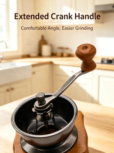 Manual Coffee Grinder with Ceramic Burr, Solid Wood - Image 3