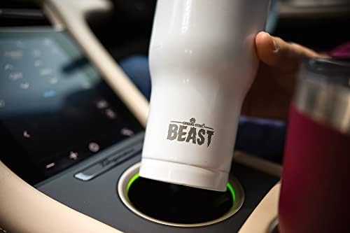 BEAST Insulated Coffee Mug – 900 ml I Arctic White I Stainless Steel I Reusable, Insulated Cups I 2 Straws and Cleaning Brush, Double Walled Travel Coffee Thermos I Hot or Iced Coffee - Image 3