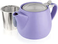 Tealyra - Pluto Porcelain Small Teapot Violet - 18.2-ounce (1-2 cups) - Matte Finish - Stainless Steel Lid and Extra-Fine Infuser To Brew Loose Leaf Tea - 540ml by Tealyra