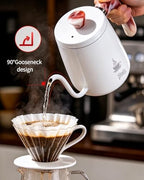 Bincoo Art Pour-Over Coffee Kettle, 600ml (20oz) Gooseneck Kettle with Long Fine Spout – Stainless Steel Drip Kettle for Home Office Camping, Hot Water Dispenser Only (Not for Stovetop) (Wood Grain) - Image 3