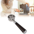 58mm Bottomless Portafilter, 3 Ear Diagnosis Tool for Home Barista Barsetto Compatible Machines Food Grade 304 Stainless Steel Solid Wood Handle 1 Pc - Image 2