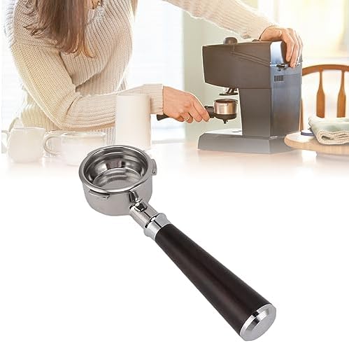 58mm Bottomless Portafilter, 3 Ear Diagnosis Tool for Home Barista Barsetto Compatible Machines Food Grade 304 Stainless Steel Solid Wood Handle 1 Pc - Image 2