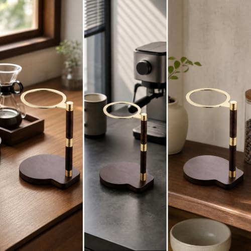 Wooden Pour-over Coffee Stand Sturdy Wooden Tea Stand Minimalist for Kitchen Counter, Café Corner - Image 7