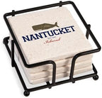 CafePress Nantucket Massachusetts. Tumbled Stone - Set of 4 Coasters Set of 4 w/holder by CafePress