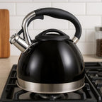Creative Home Premium 3.5QT Stainless Steel Whistling Tea Kettle, Black - Image 2