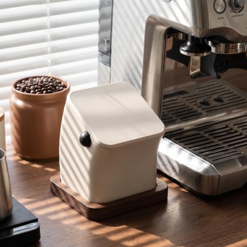 ibasenice Square Coffee Knock Box, Espresso Puck Knock Box, White - Image 5